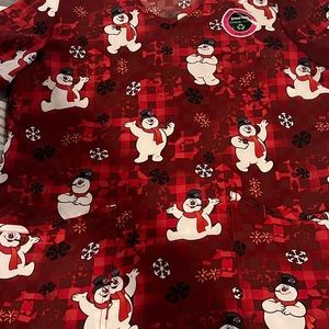 Brand new small Frosty  the Snowman scrub top
